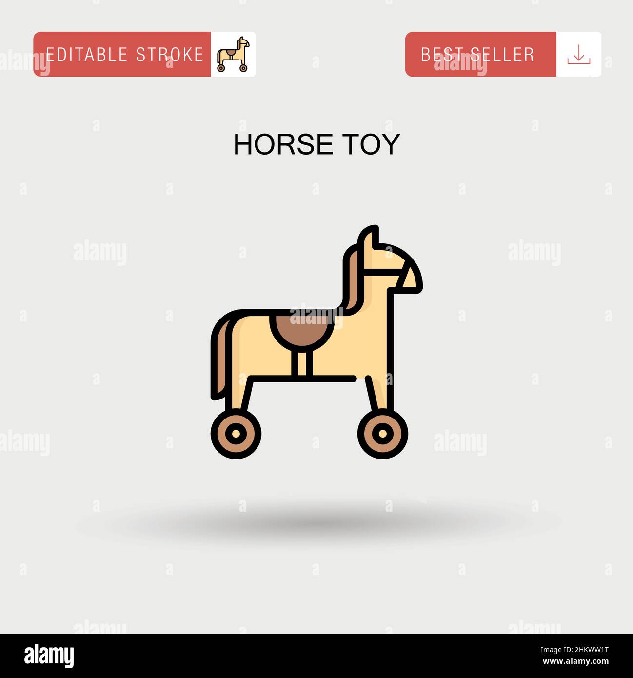 Horse toy Simple vector icon. Stock Vector