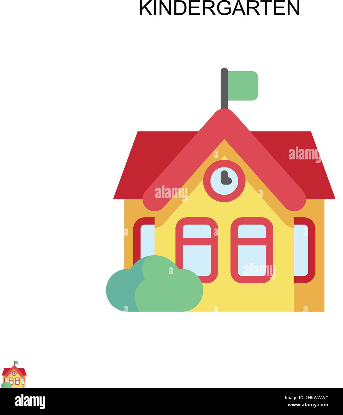 Kindergarten Simple vector icon. Illustration symbol design template