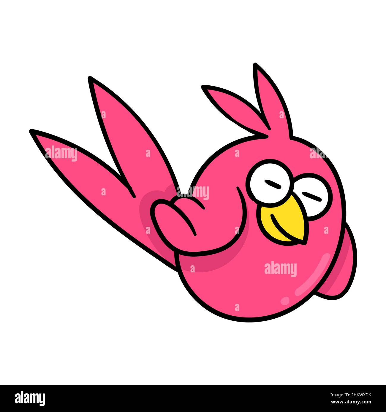 smiling red little chick Stock Vector