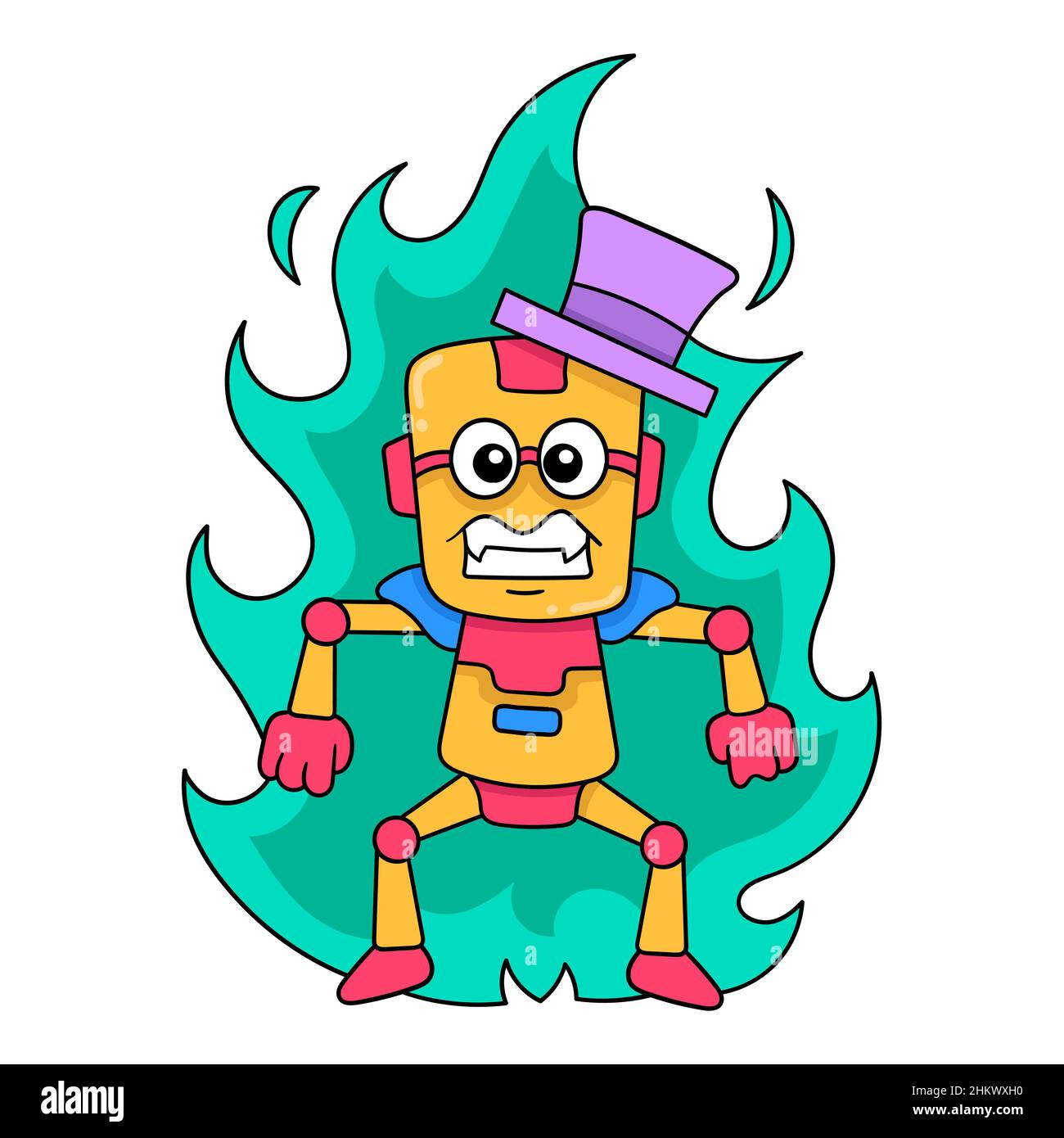 the robot is emitting fire in anger Stock Vector Image & Art - Alamy
