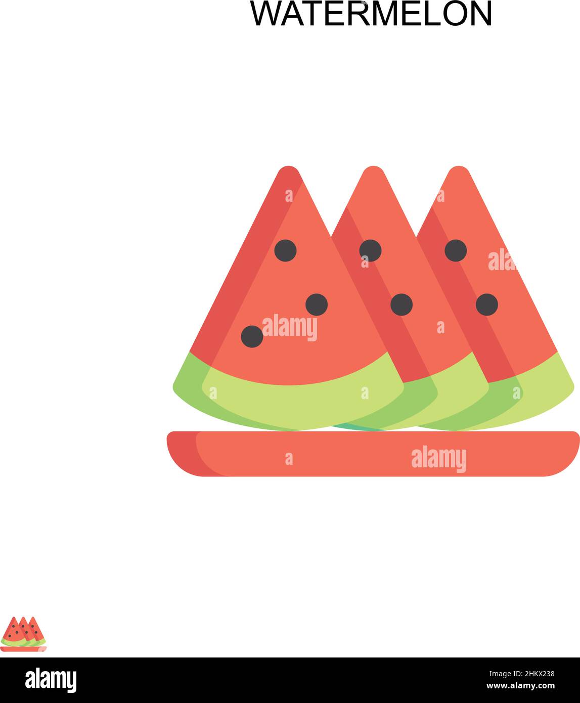 Watermelon Simple vector icon. Illustration symbol design template for ...