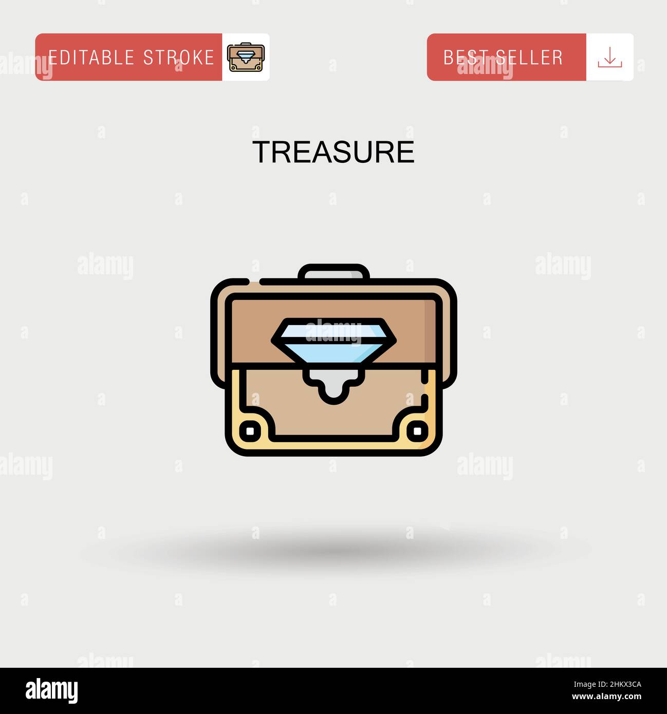 Treasure Simple vector icon. Stock Vector