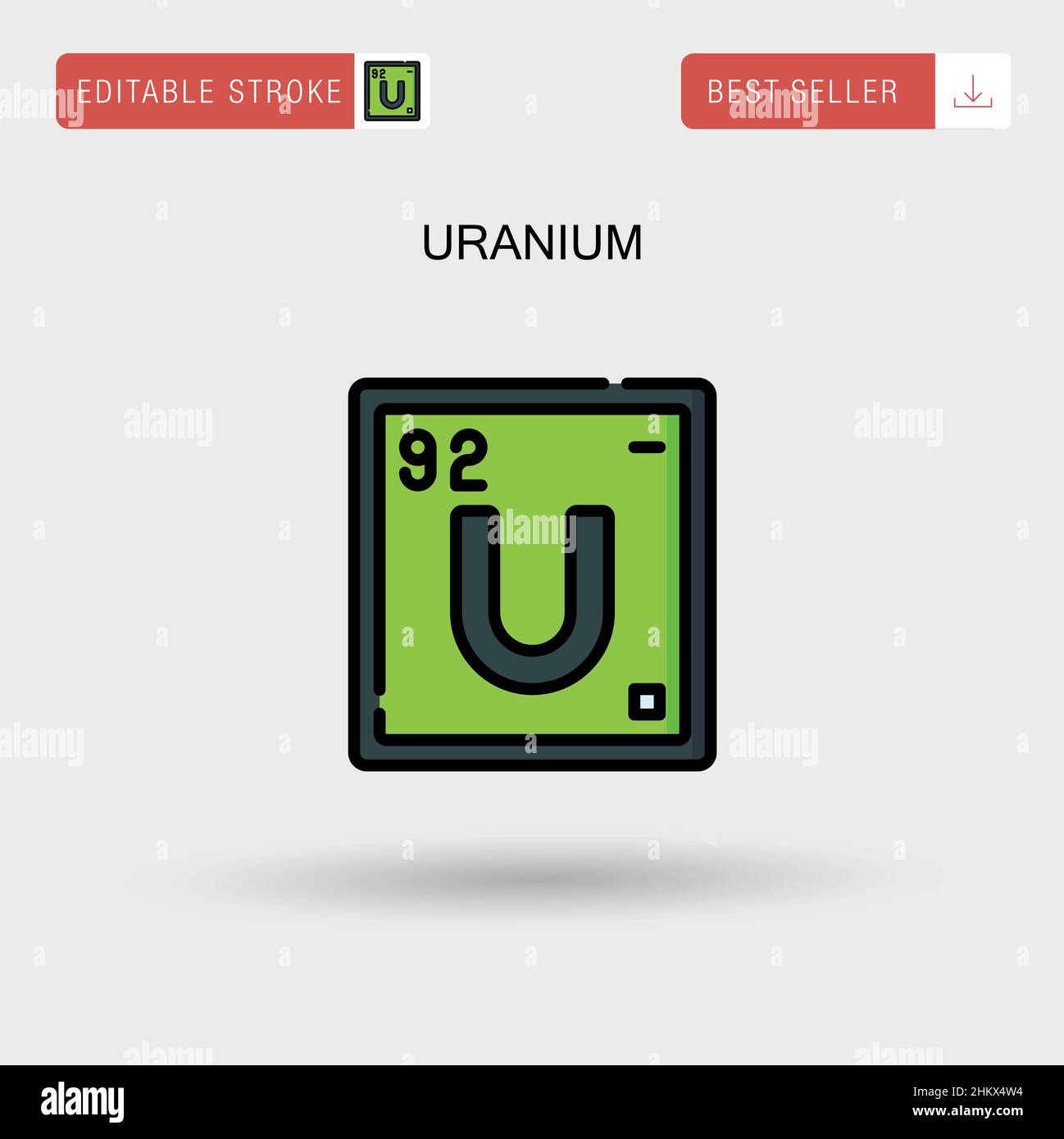 Uranium Simple vector icon. Stock Vector
