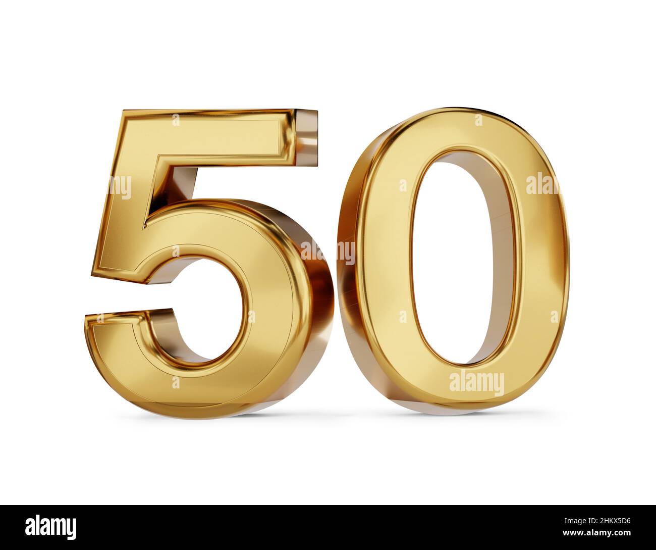 50 golden fifty symbol isolated on white 3d-illustration Stock Photo ...