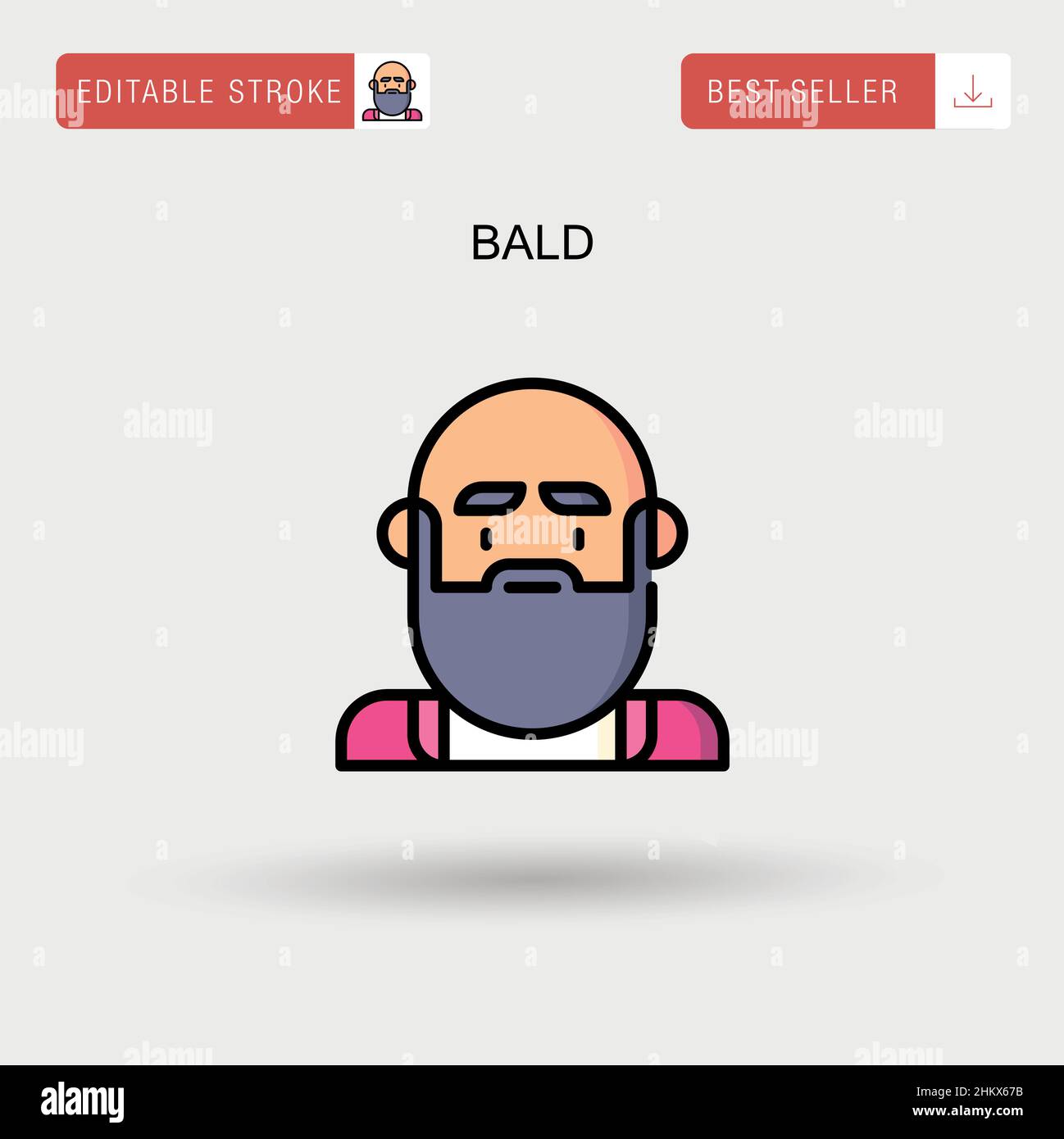 Bald Simple vector icon. Stock Vector