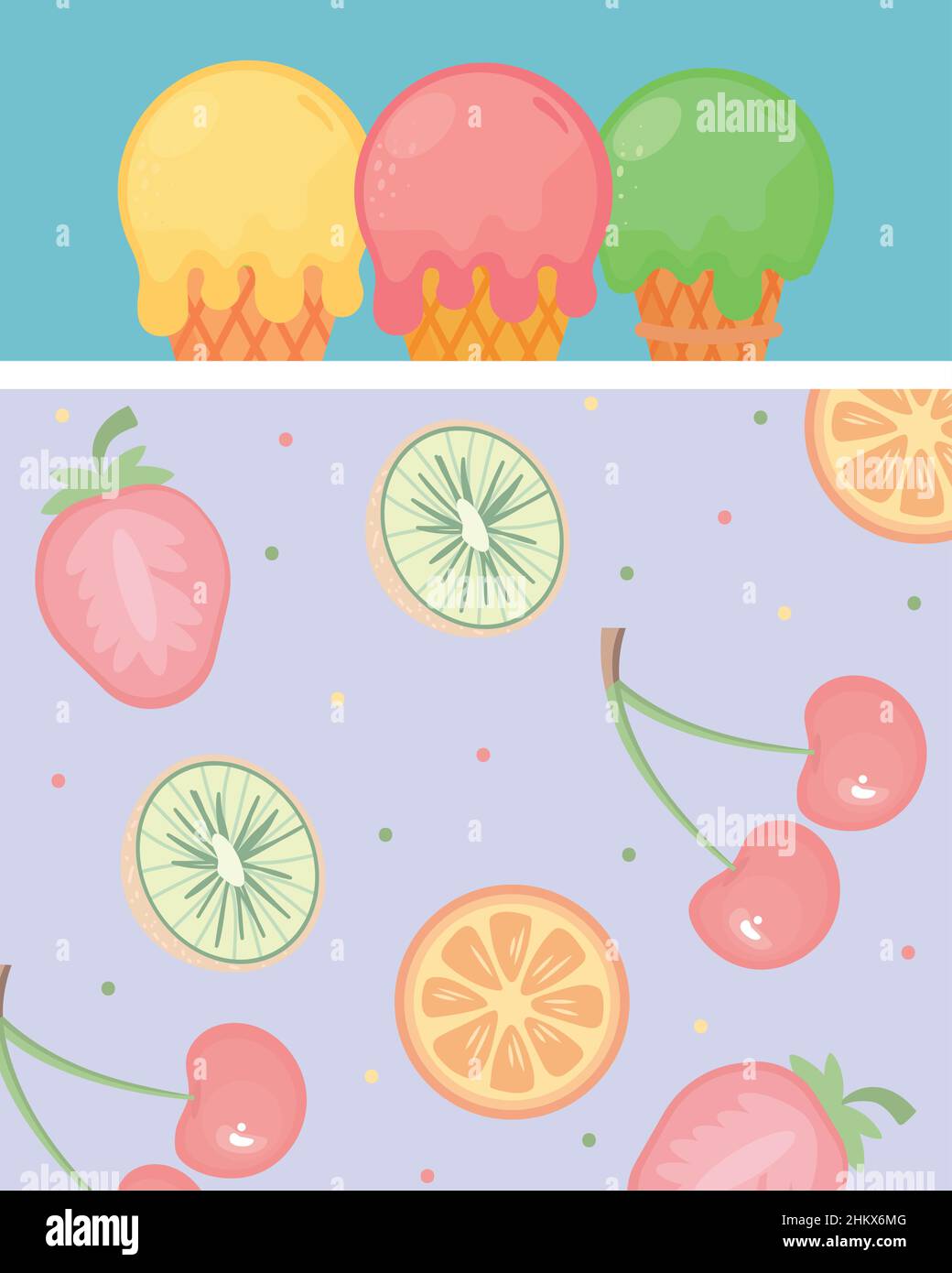 ice creams and fruits Stock Vector Image & Art - Alamy