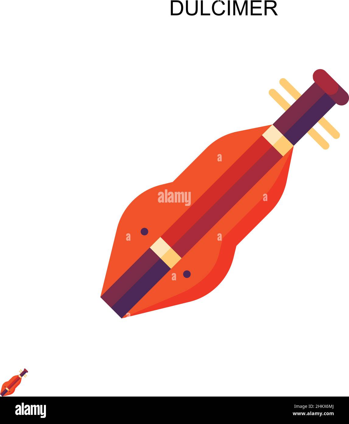 Dulcimer Simple vector icon. Illustration symbol design template for