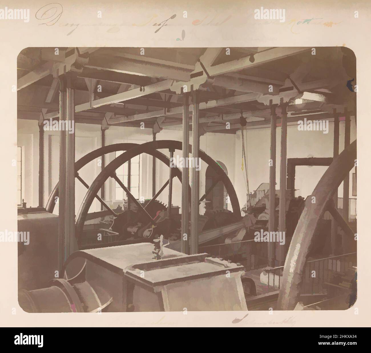 Art inspired by Bovenstoomgemaal Prins Alexander, Kralingscheveer 18 September 1869, Droogmaking der Plassen in Schieland beoosten Rotterdam, Stoomgemaal Prins Alexander at the Kralingse Veer on September 18, 1869. Part of a series of ten photographs of the 1867-1869 reclamation of the, Classic works modernized by Artotop with a splash of modernity. Shapes, color and value, eye-catching visual impact on art. Emotions through freedom of artworks in a contemporary way. A timeless message pursuing a wildly creative new direction. Artists turning to the digital medium and creating the Artotop NFT Stock Photo