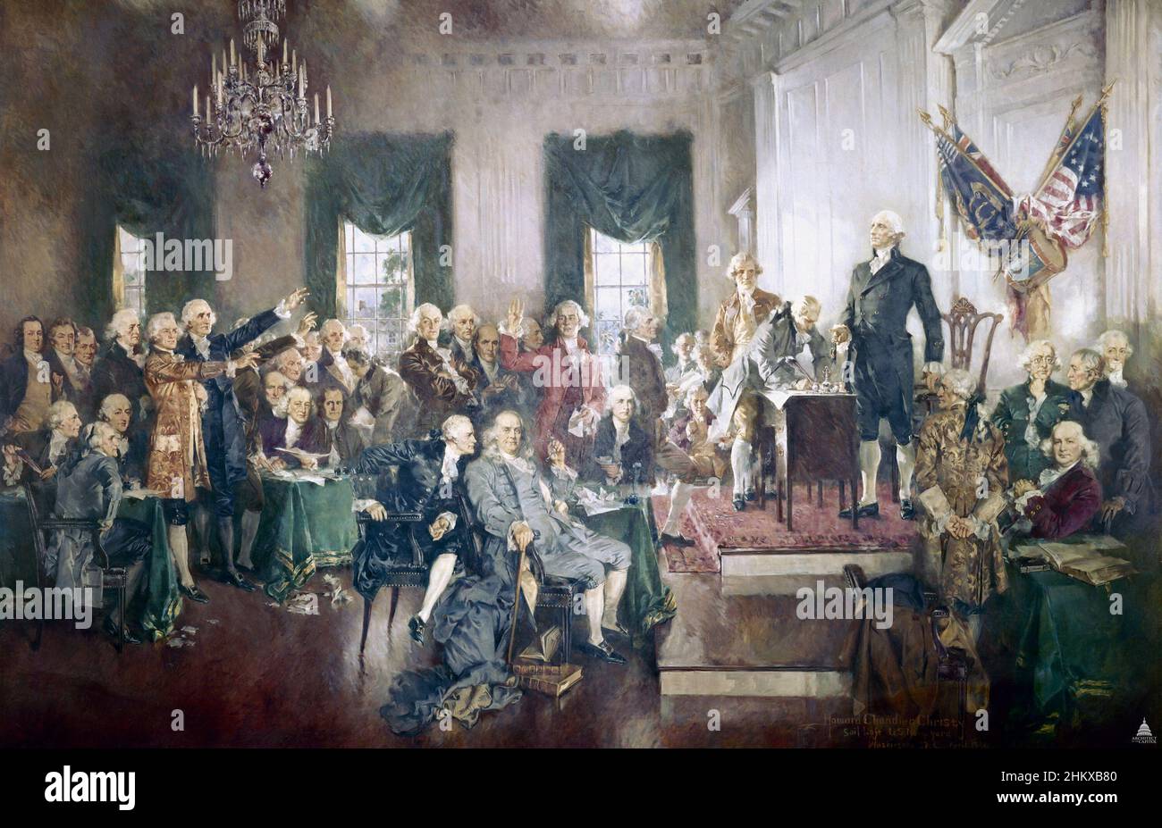 13x19 Poster Scene at the Signing of the Constitution of the United States 
