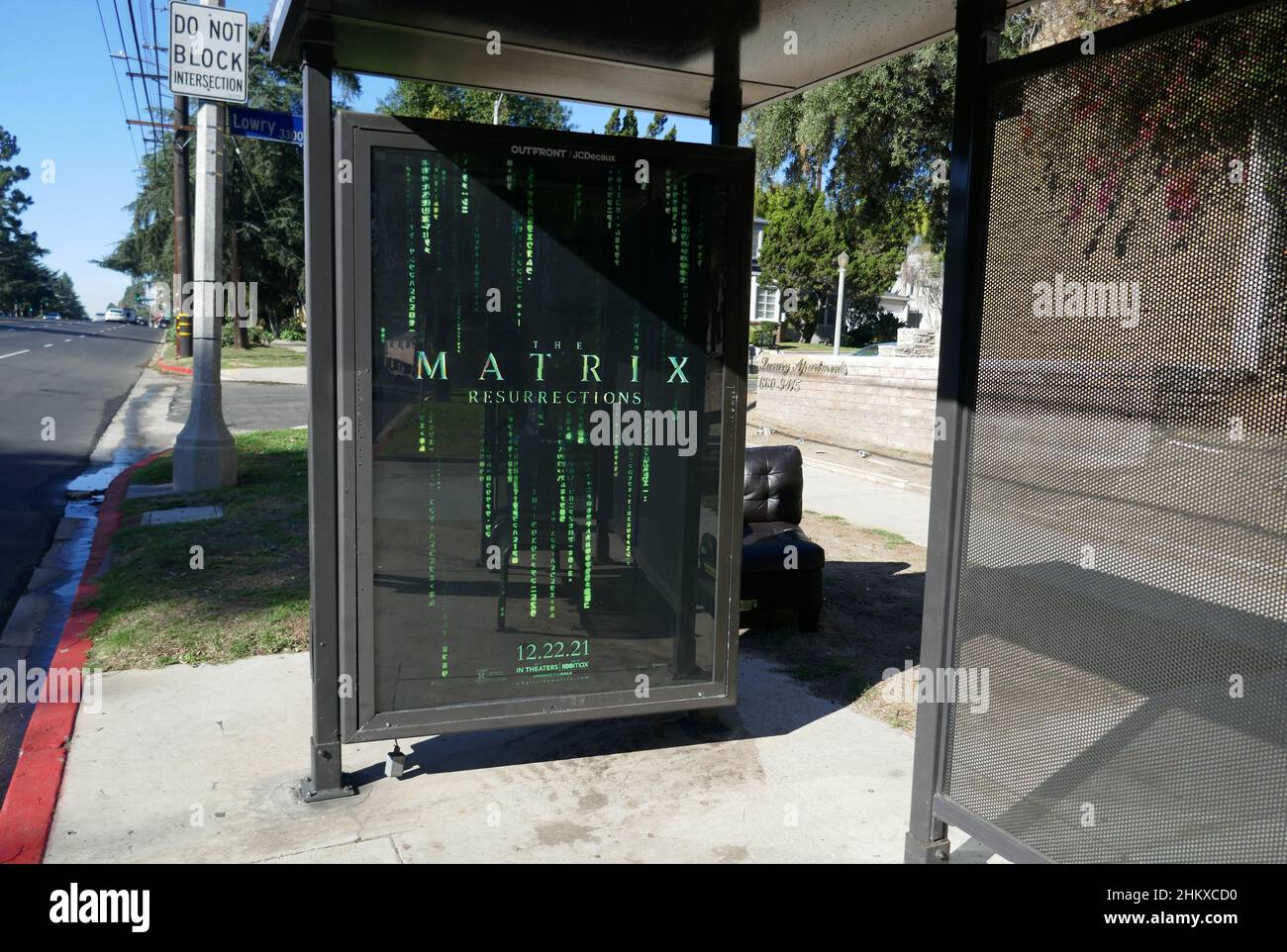 Los Angeles, California, USA 21st January 2022 A general view of atmosphere of The Matrix Resurrections Bus Stop on January121 2022 in Los Angeles, California, USA. Photo by Barry King/Alamy Stock Photo Stock Photo