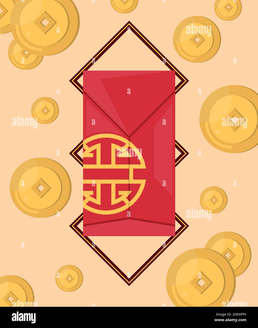 chinese envelope and coins Stock Vector Image & Art Alamy