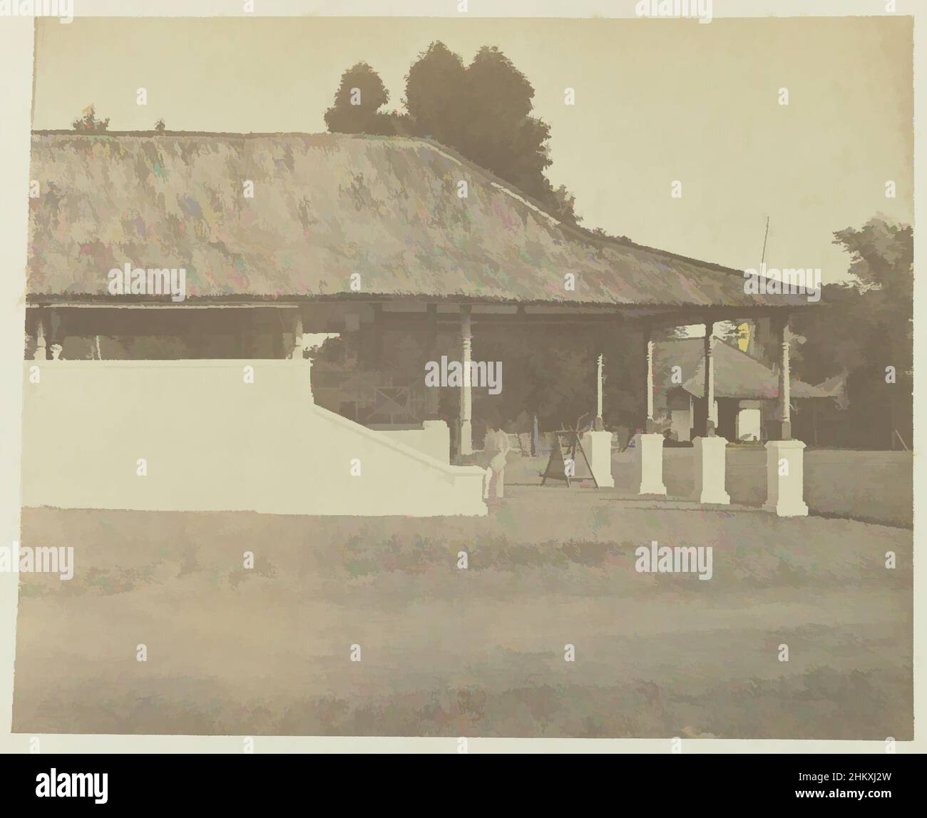 Art inspired by Building, Building on columns. Part of green photo ...