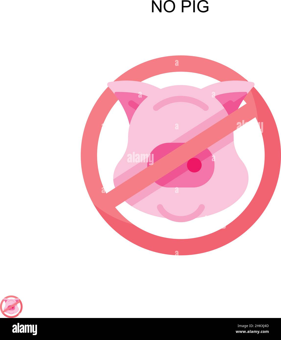 No pig Simple vector icon. Illustration symbol design template for web mobile UI element. Stock Vector