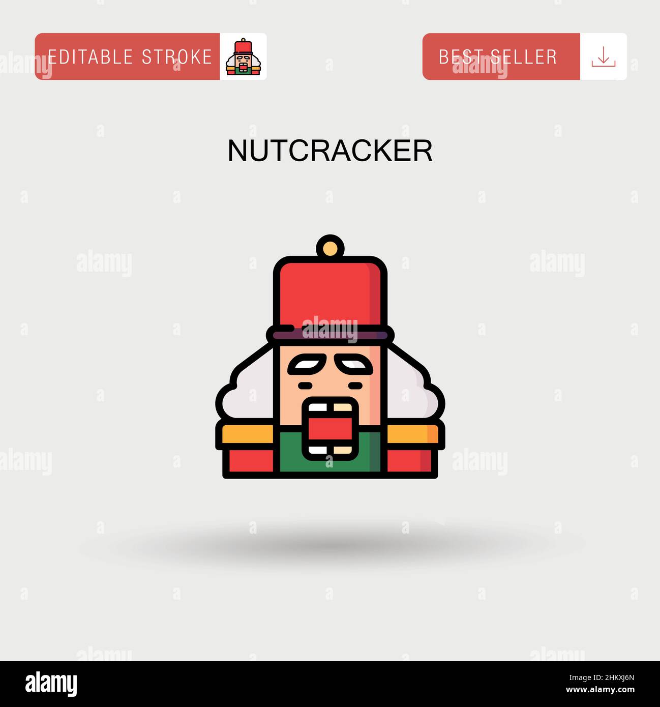 Nutcracker Simple vector icon. Stock Vector