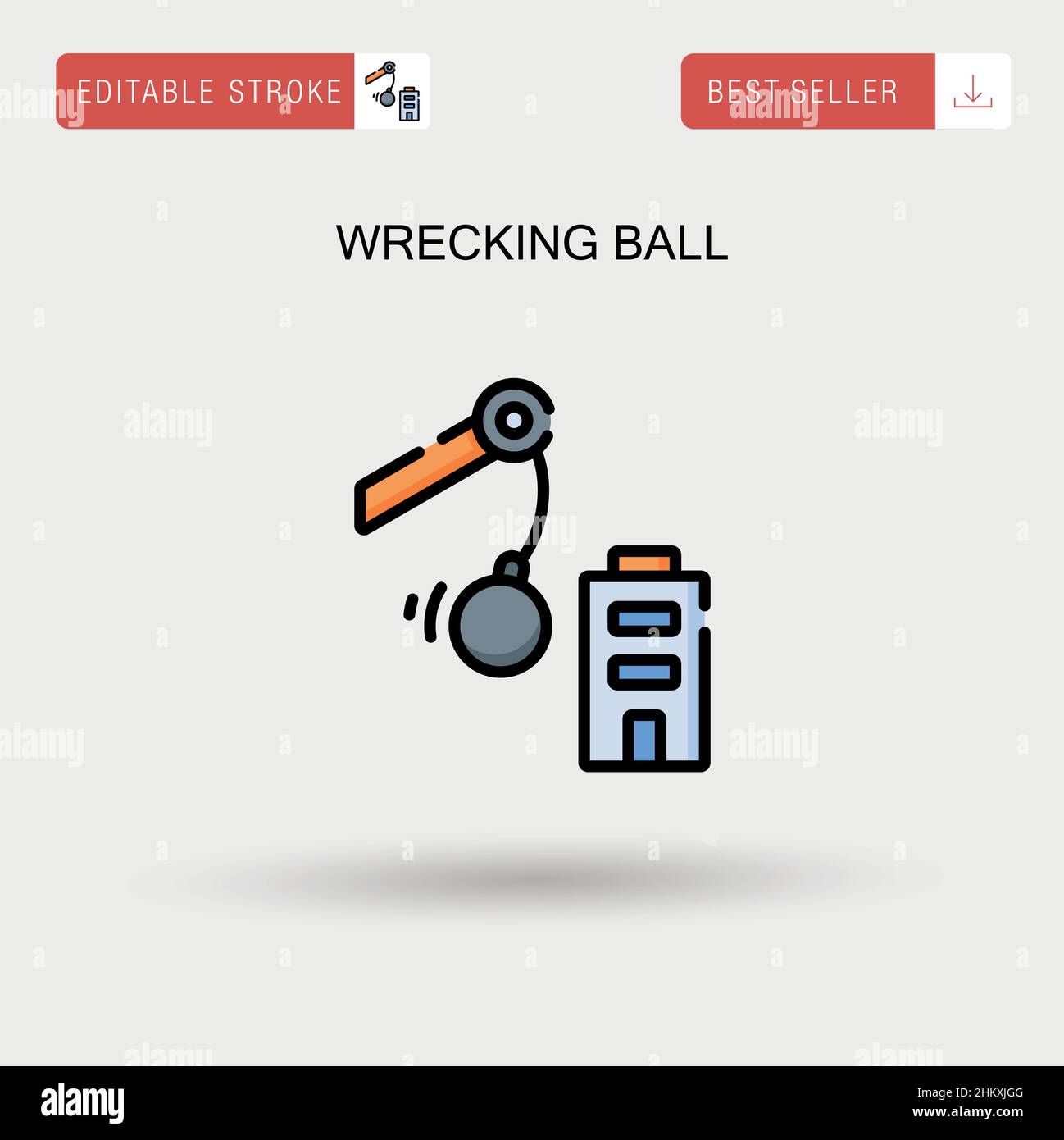 Wrecking ball Simple vector icon. Stock Vector