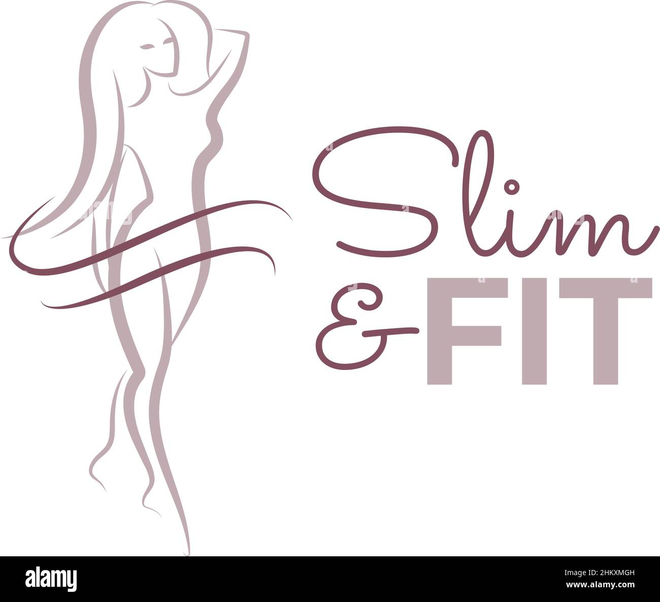 Line art logo with slim woman. woman body Stock Vector Image & Art - Alamy