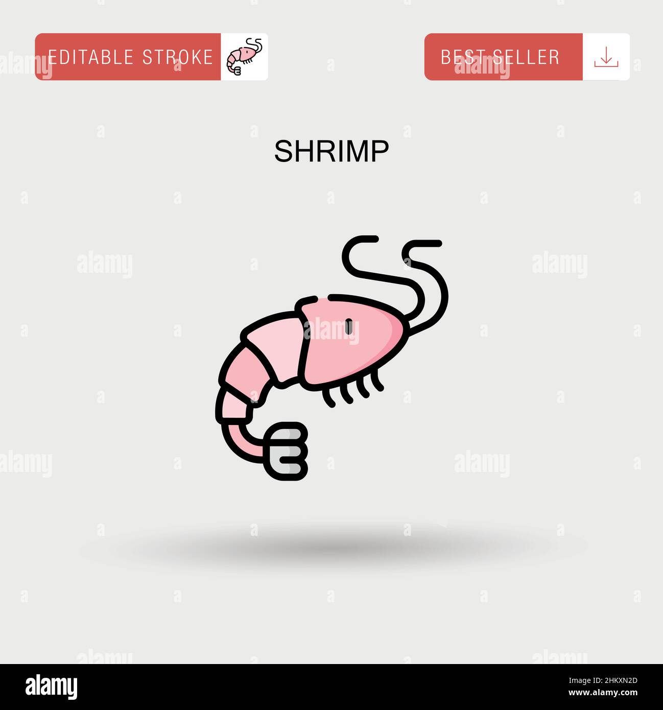 Shrimp Simple vector icon Stock Vector Image & Art - Alamy