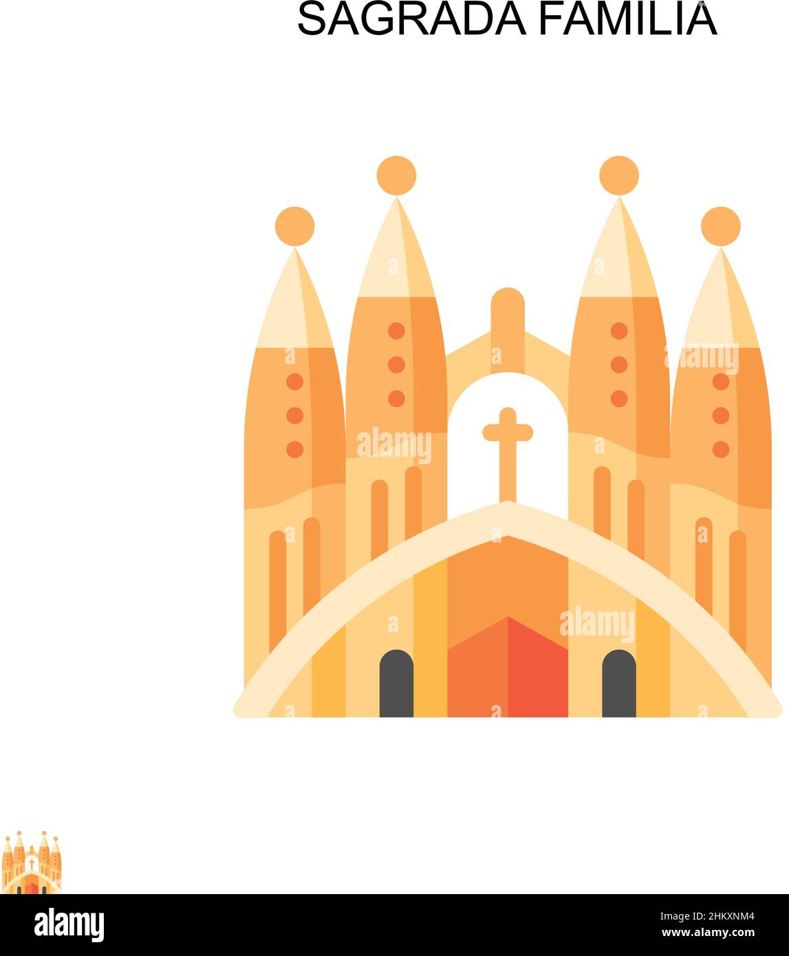 Sagrada familia Simple vector icon. Illustration symbol design template ...
