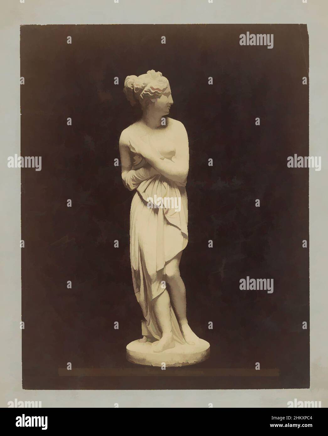 Art inspired by Image of Venus, Venus, Schule des Ant. Canova., c. 1875 - c. 1900, cardboard, albumen print, height 253 mm × width 201 mm, Classic works modernized by Artotop with a splash of modernity. Shapes, color and value, eye-catching visual impact on art. Emotions through freedom of artworks in a contemporary way. A timeless message pursuing a wildly creative new direction. Artists turning to the digital medium and creating the Artotop NFT Stock Photo