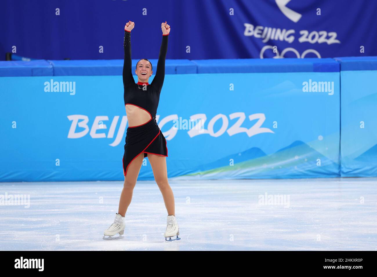 Nicole Schott (GER), Action, Figure Skating, FEBRUARY 6, 2022 - Figure  Skating : Team Women's Short Program during the Beijing 2022 Olympic Winter  Games at Capital Indoor Stadium in Beijing, China. 24th