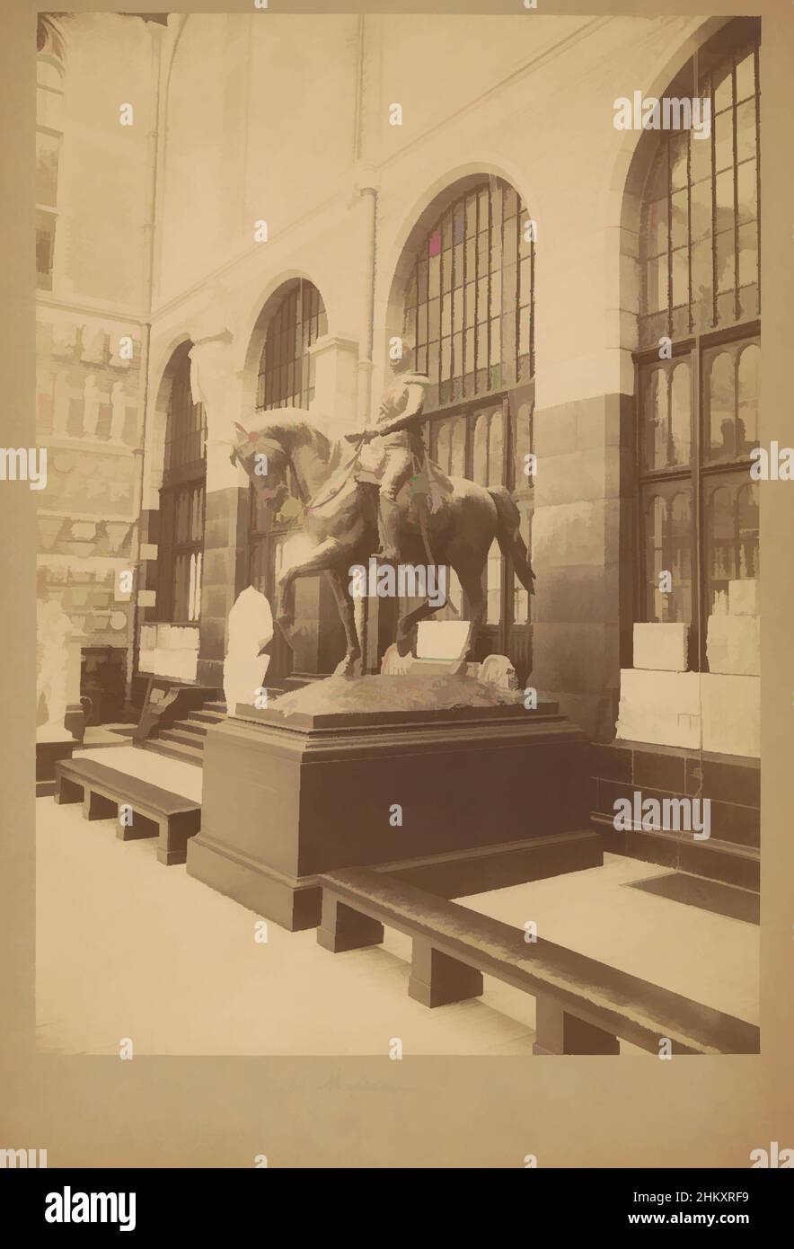 Art inspired by Model of the equestrian statue of King William II in the Rijksmuseum in Amsterdam, Rijksmuseum Amsterdam, c. 1875 - c. 1900, cardboard, albumen print, height 401 mm × width 278 mm, Classic works modernized by Artotop with a splash of modernity. Shapes, color and value, eye-catching visual impact on art. Emotions through freedom of artworks in a contemporary way. A timeless message pursuing a wildly creative new direction. Artists turning to the digital medium and creating the Artotop NFT Stock Photo