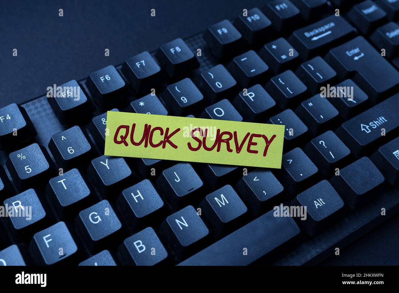Sign displaying Quick Survey. Business approach questionnaire that the target audience can complete right away Typing Hospital Records And Reports Stock Photo