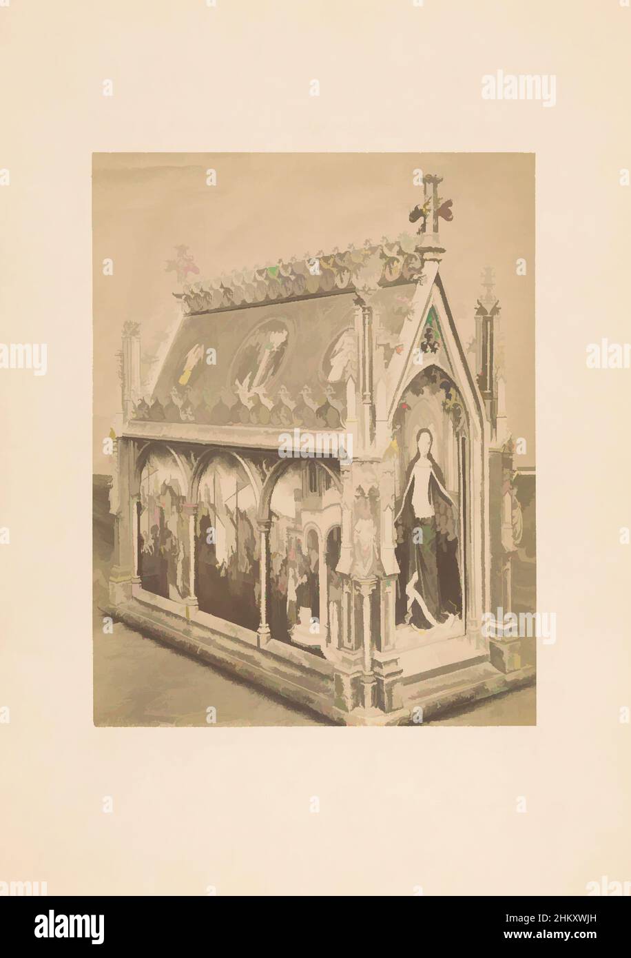 Art inspired by Ursula shrine, Bruges, c. 1875 - c. 1900, cardboard, albumen print, height 264 mm × width 203 mm, Classic works modernized by Artotop with a splash of modernity. Shapes, color and value, eye-catching visual impact on art. Emotions through freedom of artworks in a contemporary way. A timeless message pursuing a wildly creative new direction. Artists turning to the digital medium and creating the Artotop NFT Stock Photo