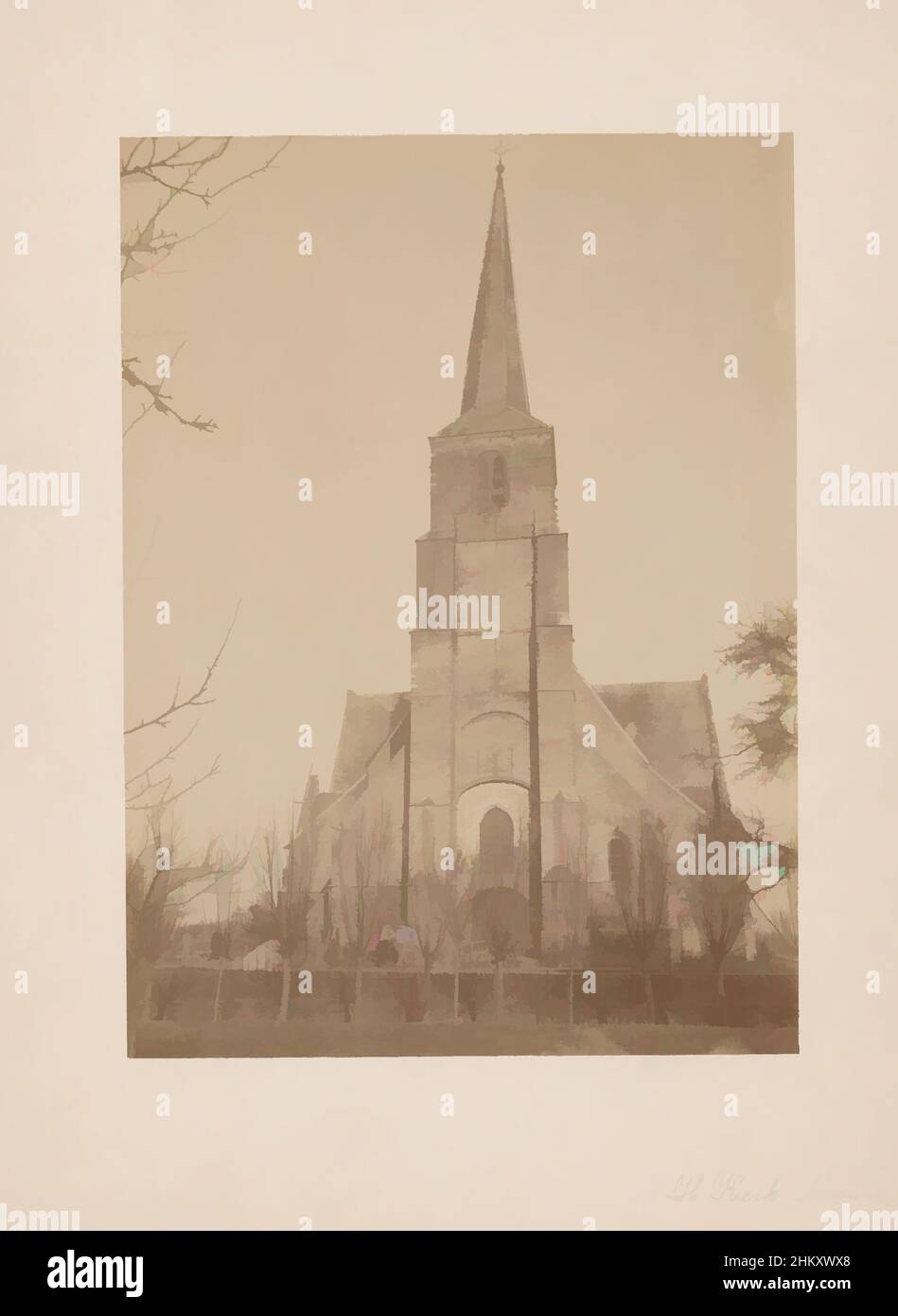 Art inspired by View of the Dorpskerk in Poortugaal, anoniem (Monumentenzorg) (attributed to), Poortugaal, 1902, photographic support, cardboard, albumen print, height 230 mm × width 168 mm, Classic works modernized by Artotop with a splash of modernity. Shapes, color and value, eye-catching visual impact on art. Emotions through freedom of artworks in a contemporary way. A timeless message pursuing a wildly creative new direction. Artists turning to the digital medium and creating the Artotop NFT Stock Photo