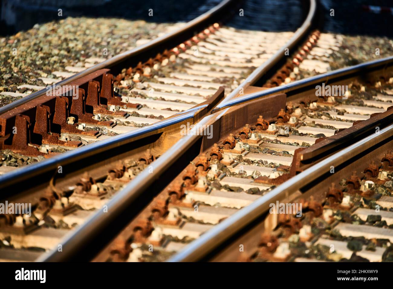Dark and light railway line hi-res stock photography and images - Alamy
