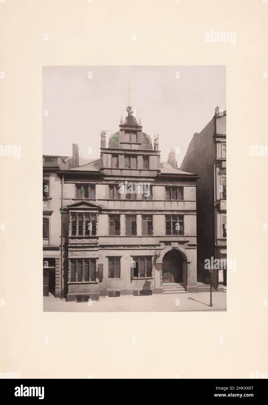 Art inspired by Façade of the Haus der Väter at Hanover, HANNOVER. - HAUS DER VäTER., Hannover, c. 1875 - c. 1900, cardboard, paper, collotype, height 267 mm × width 199 mm, Classic works modernized by Artotop with a splash of modernity. Shapes, color and value, eye-catching visual impact on art. Emotions through freedom of artworks in a contemporary way. A timeless message pursuing a wildly creative new direction. Artists turning to the digital medium and creating the Artotop NFT Stock Photo