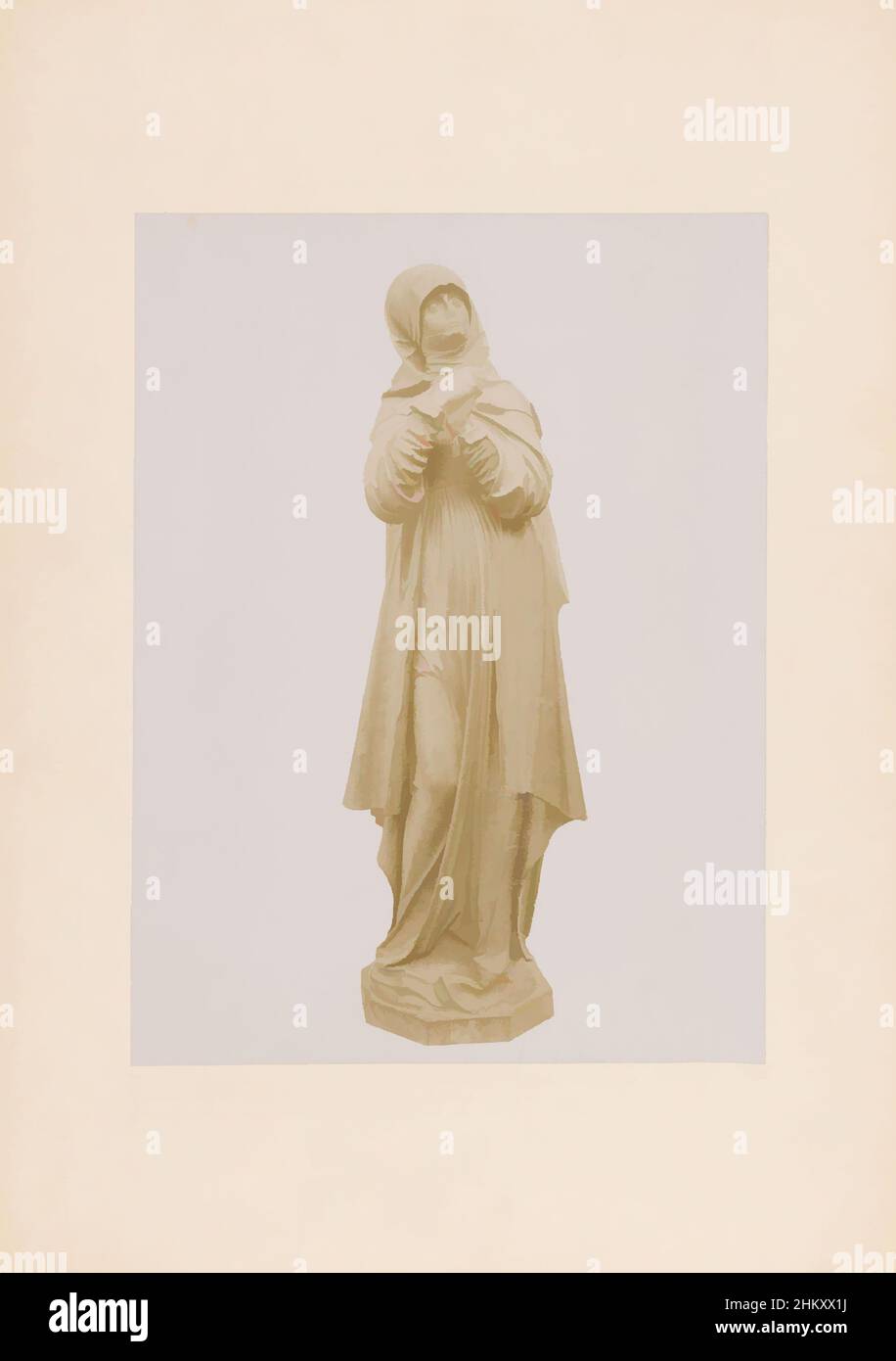 Art inspired by Nuremberg Madonna, Mourning Female Figure, so called: Nuremberg Madonna, Europe, c. 1875 - c. 1900, cardboard, photographic support, height 276 mm × width 206 mm, Classic works modernized by Artotop with a splash of modernity. Shapes, color and value, eye-catching visual impact on art. Emotions through freedom of artworks in a contemporary way. A timeless message pursuing a wildly creative new direction. Artists turning to the digital medium and creating the Artotop NFT Stock Photo