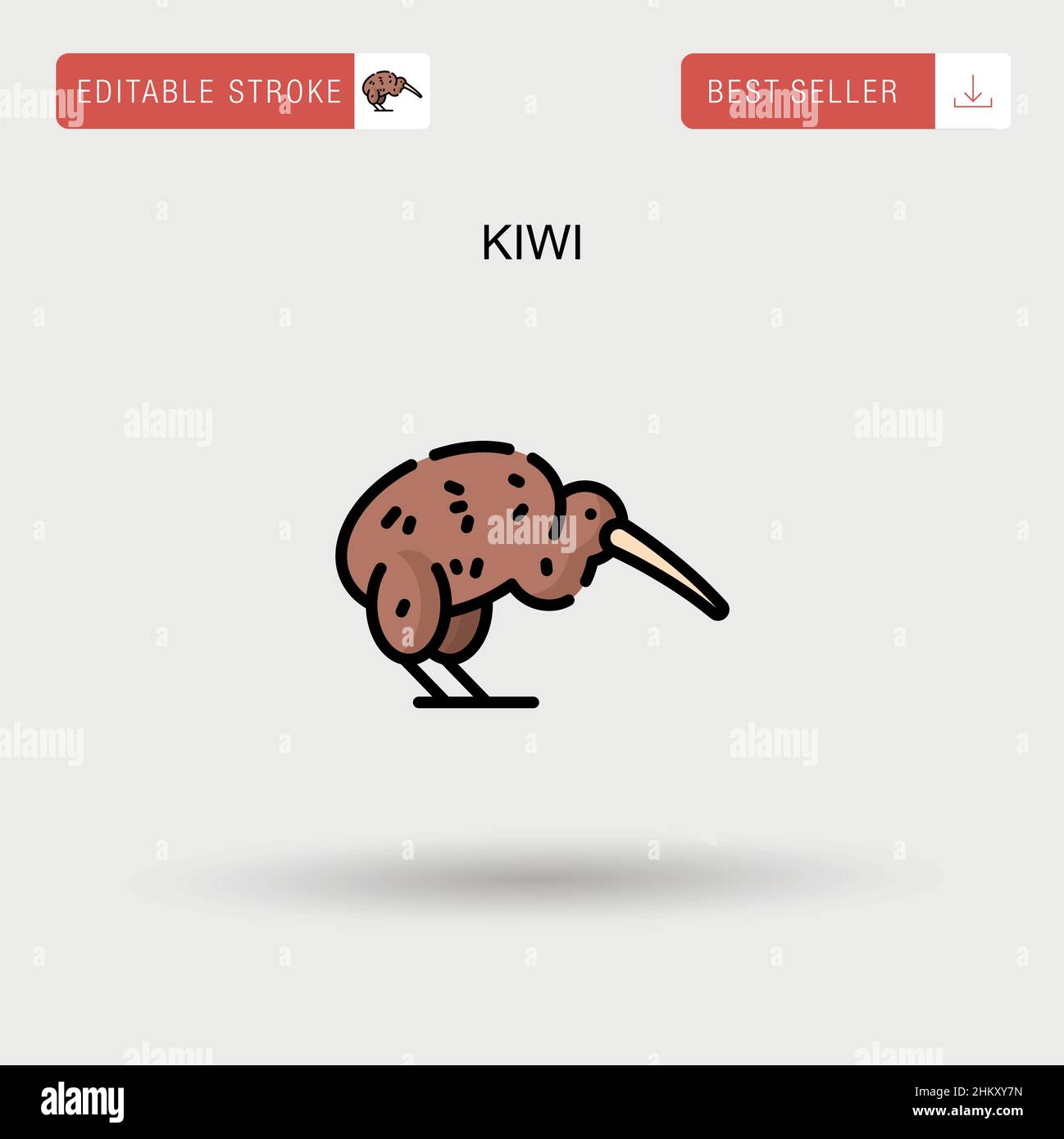 Kiwi Simple vector icon. Stock Vector