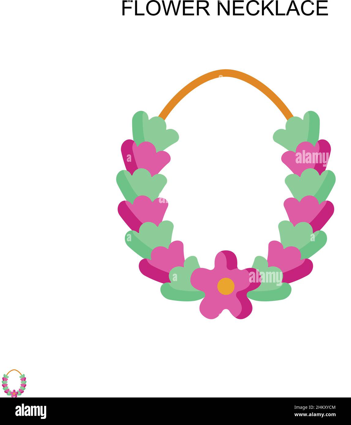 Flower necklace Simple vector icon. Illustration symbol design template for web mobile UI element. Stock Vector