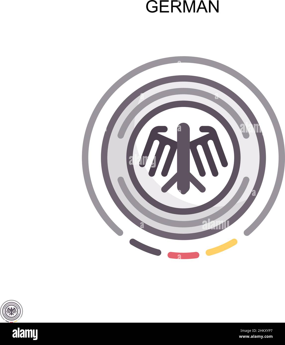 German Simple vector icon. Illustration symbol design template for web mobile UI element. Stock Vector