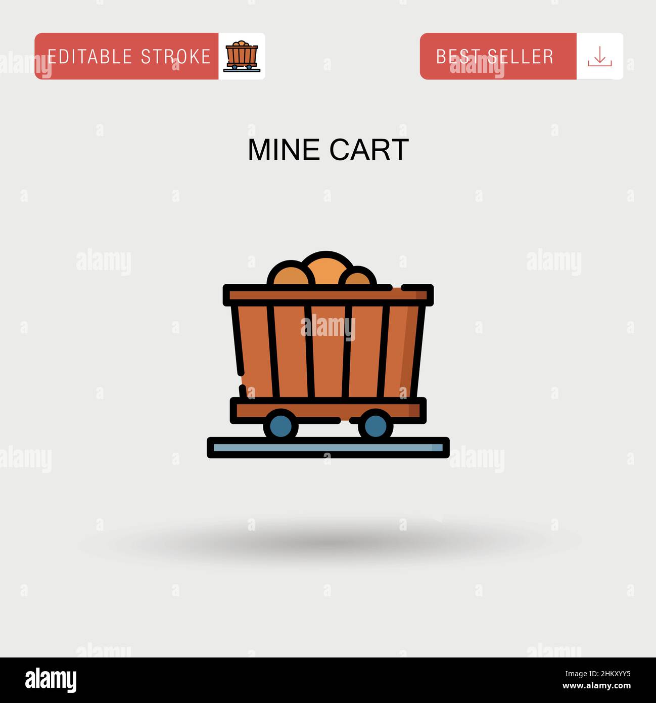 Mine cart Simple vector icon. Stock Vector