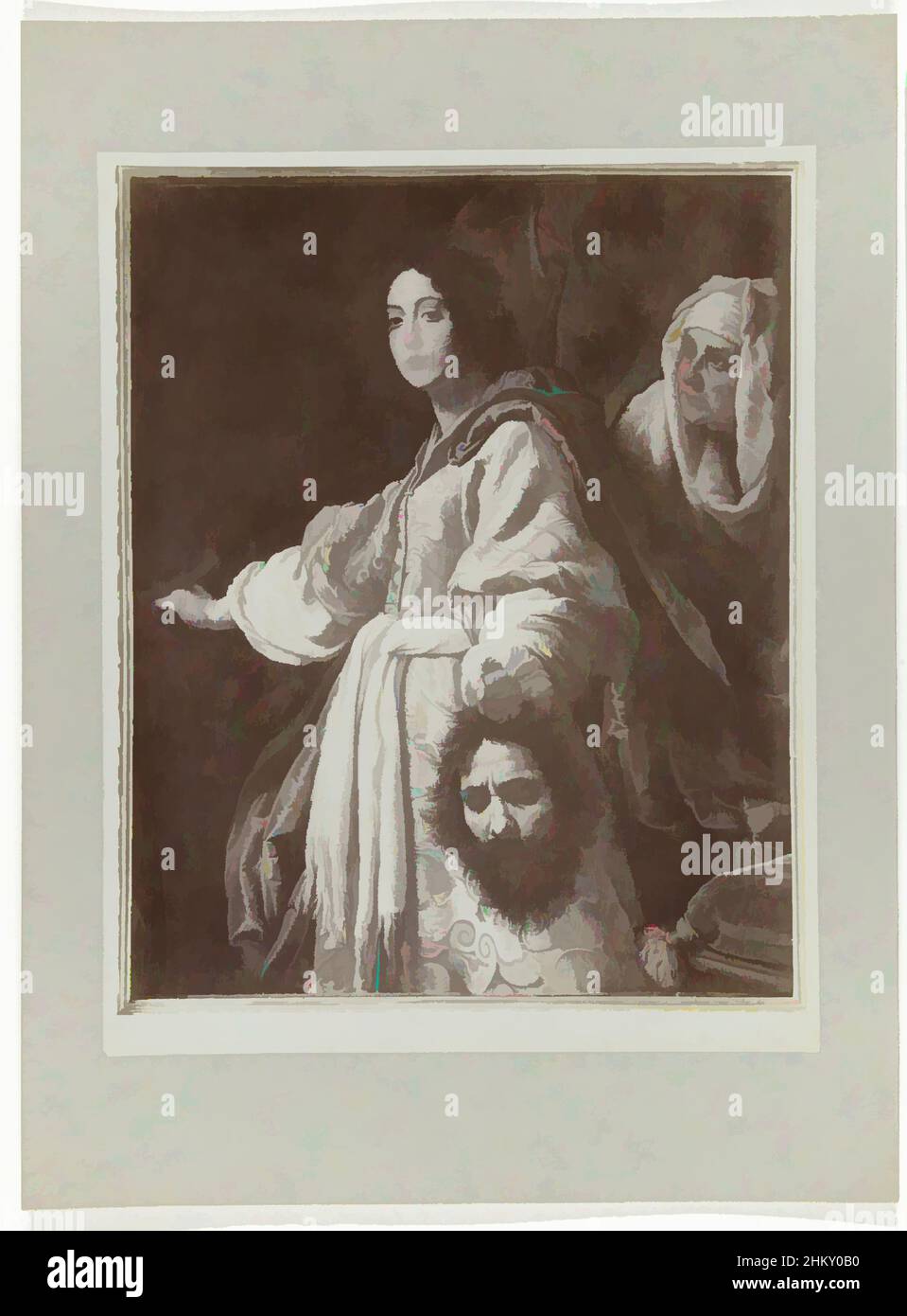 Art inspired by Painting of Judith with the head of Holofernes, P.e 2.a N.o 8. FIRENZE - R. Galleria Pitti. La Giuditta. (Cristofano Allori.), Painting made by Cristofano Allori., Fratelli Alinari, publisher: Fratelli Alinari, Florence, c. 1880 - c. 1895, paper, albumen print, height, Classic works modernized by Artotop with a splash of modernity. Shapes, color and value, eye-catching visual impact on art. Emotions through freedom of artworks in a contemporary way. A timeless message pursuing a wildly creative new direction. Artists turning to the digital medium and creating the Artotop NFT Stock Photo