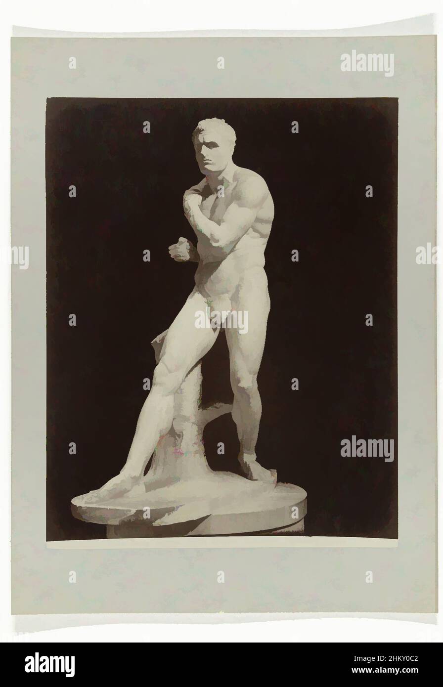 Art inspired by Sculpture of Damoxenos in fighting pose, N. 1212 Roma. Museo Vaticano. Cortile Ottagono, Damossene, Pugillatore. Canova, Rome, c. 1880 - c. 1904, paper, albumen print, height 255 mm × width 200 mmheight 327 mm × width 241 mm, Classic works modernized by Artotop with a splash of modernity. Shapes, color and value, eye-catching visual impact on art. Emotions through freedom of artworks in a contemporary way. A timeless message pursuing a wildly creative new direction. Artists turning to the digital medium and creating the Artotop NFT Stock Photo
