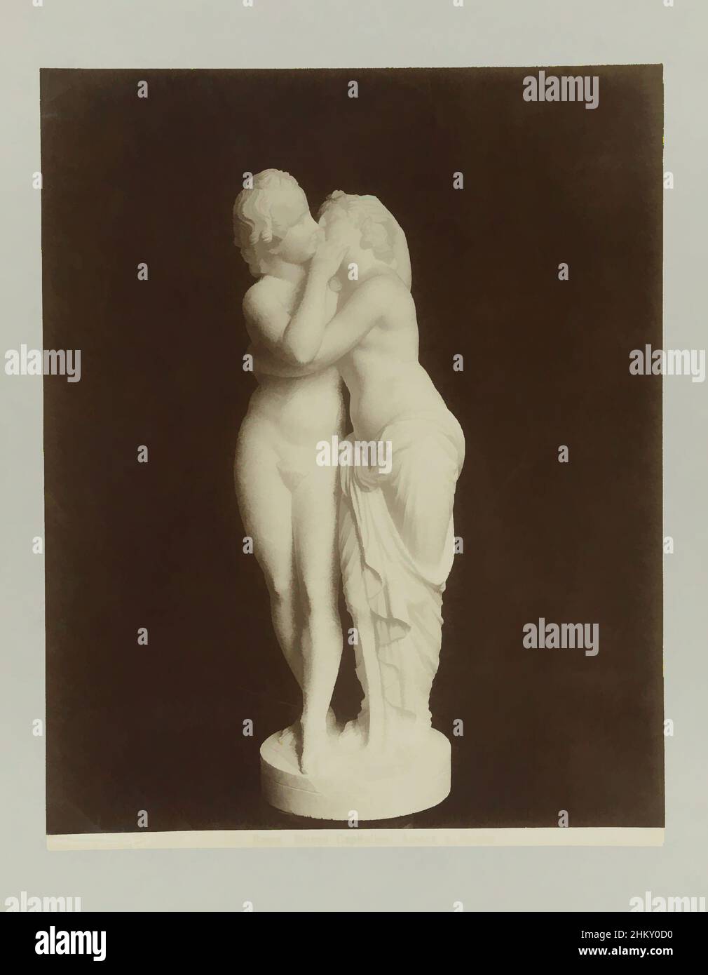Art inspired by Sculpture of Amor and Psyche, N. 1372 Roma. Museo Capitolino. Amore e Psiche, Rome, c. 1880 - c. 1904, paper, albumen print, height 250 mm × width 198 mmheight 327 mm × width 241 mm, Classic works modernized by Artotop with a splash of modernity. Shapes, color and value, eye-catching visual impact on art. Emotions through freedom of artworks in a contemporary way. A timeless message pursuing a wildly creative new direction. Artists turning to the digital medium and creating the Artotop NFT Stock Photo