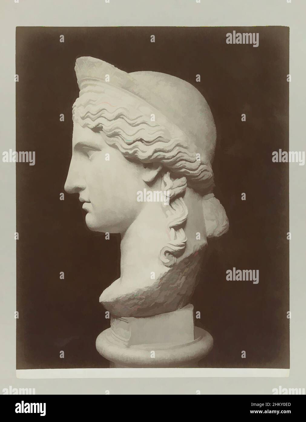 Art inspired by Bust of Giunone Ludovisi in profile1672 A Roma Museo Nazionale Giunone Ludovisi (di profilo), Rome, c. 1880 - c. 1904, paper, albumen print, height 258 mm × width 201 mmheight 327 mm × width 241 mm, Classic works modernized by Artotop with a splash of modernity. Shapes, color and value, eye-catching visual impact on art. Emotions through freedom of artworks in a contemporary way. A timeless message pursuing a wildly creative new direction. Artists turning to the digital medium and creating the Artotop NFT Stock Photo