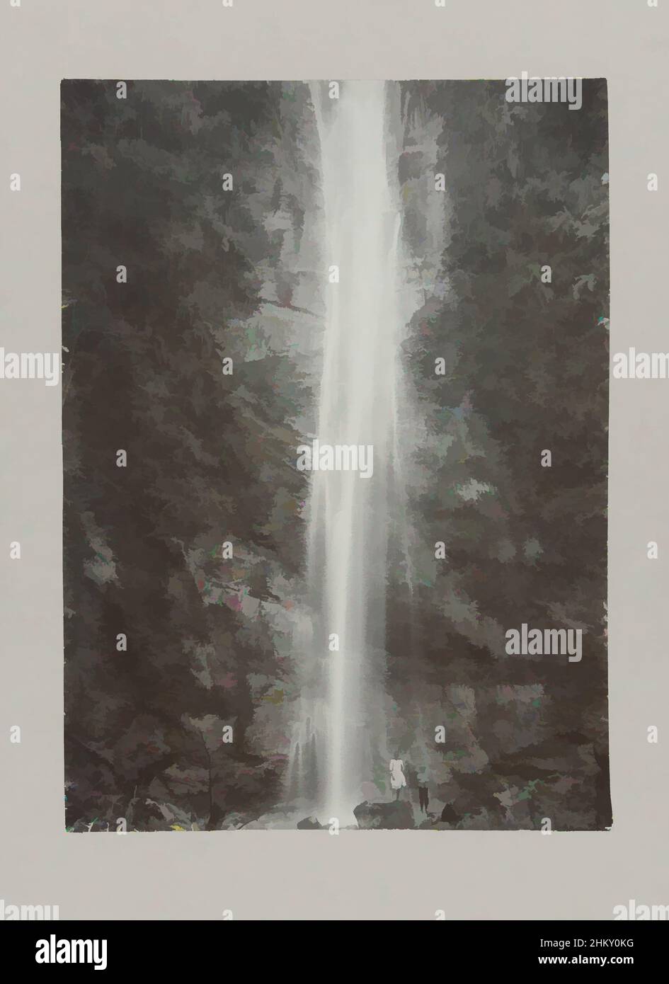 Art inspired by Waterfall near Soekaboemi on Java54. Waterfall b/ Soekaboemi, Waterfall near Soekaboemi, Java, Dutch East Indies, Buitenzorg, c. 1895 - c. 1915, photographic support, paper, gelatin silver print, height 231 mm × width 168 mmheight 243 mm × width 329 mm, Classic works modernized by Artotop with a splash of modernity. Shapes, color and value, eye-catching visual impact on art. Emotions through freedom of artworks in a contemporary way. A timeless message pursuing a wildly creative new direction. Artists turning to the digital medium and creating the Artotop NFT Stock Photo
