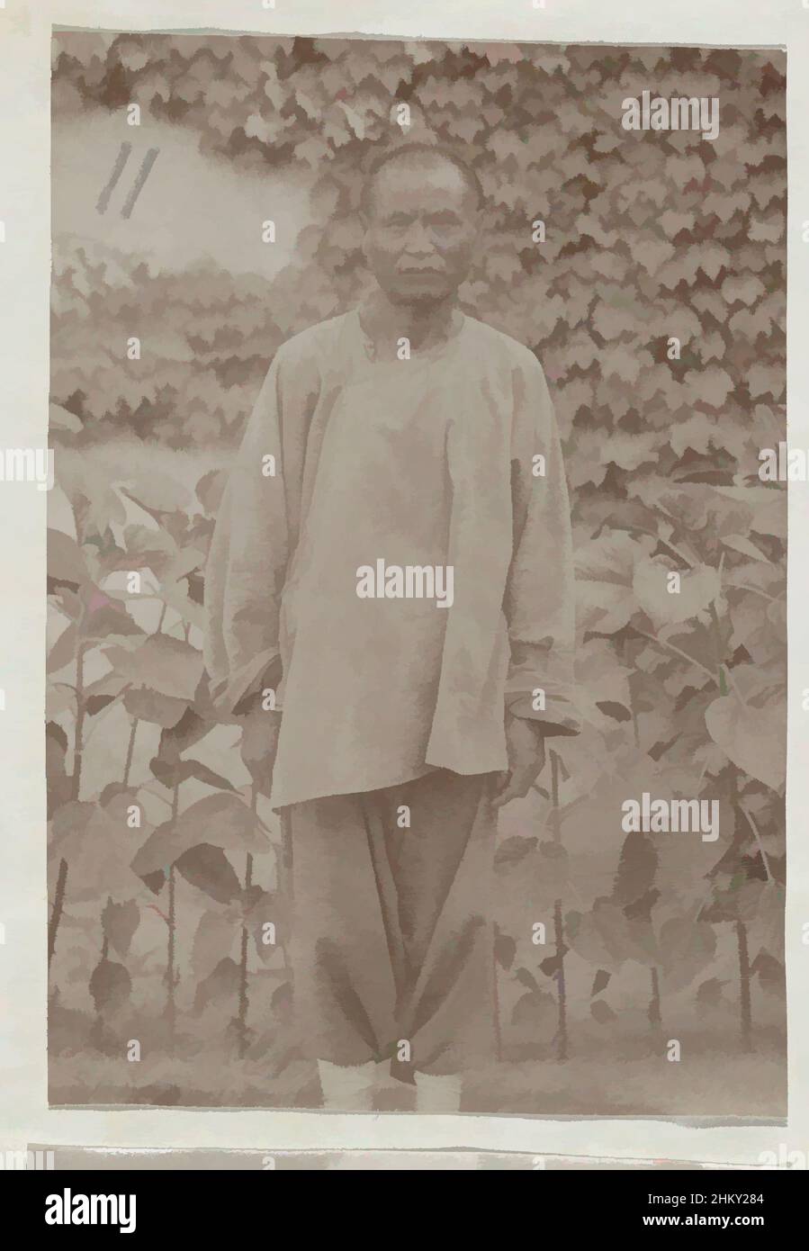 Art inspired by Portrait of a Chinese man in work clothes, unknown, c. 1879 - c. 1890, paper, albumen print, height 90 mm × width 60 mmheight 345 mm × width 265 mm, Classic works modernized by Artotop with a splash of modernity. Shapes, color and value, eye-catching visual impact on art. Emotions through freedom of artworks in a contemporary way. A timeless message pursuing a wildly creative new direction. Artists turning to the digital medium and creating the Artotop NFT Stock Photo