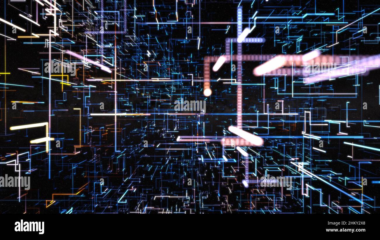 Abstract glowing structure of lines Stock Photo - Alamy