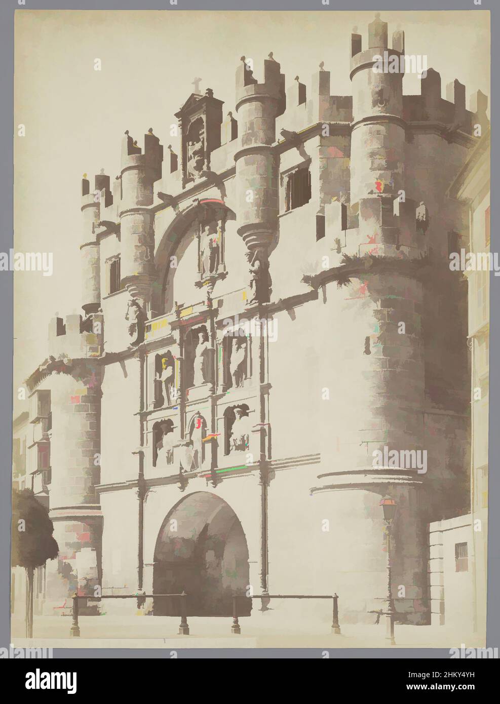 Art inspired by El Arco of the church Santa Maria in Burgos, Spain, El Arco of the church Santa Maria in Burgos, Spain., Juan Laurent, Madrid, c. 1850 - c. 1900, paper, albumen print, height 334 mm × width 249 mm, Classic works modernized by Artotop with a splash of modernity. Shapes, color and value, eye-catching visual impact on art. Emotions through freedom of artworks in a contemporary way. A timeless message pursuing a wildly creative new direction. Artists turning to the digital medium and creating the Artotop NFT Stock Photo