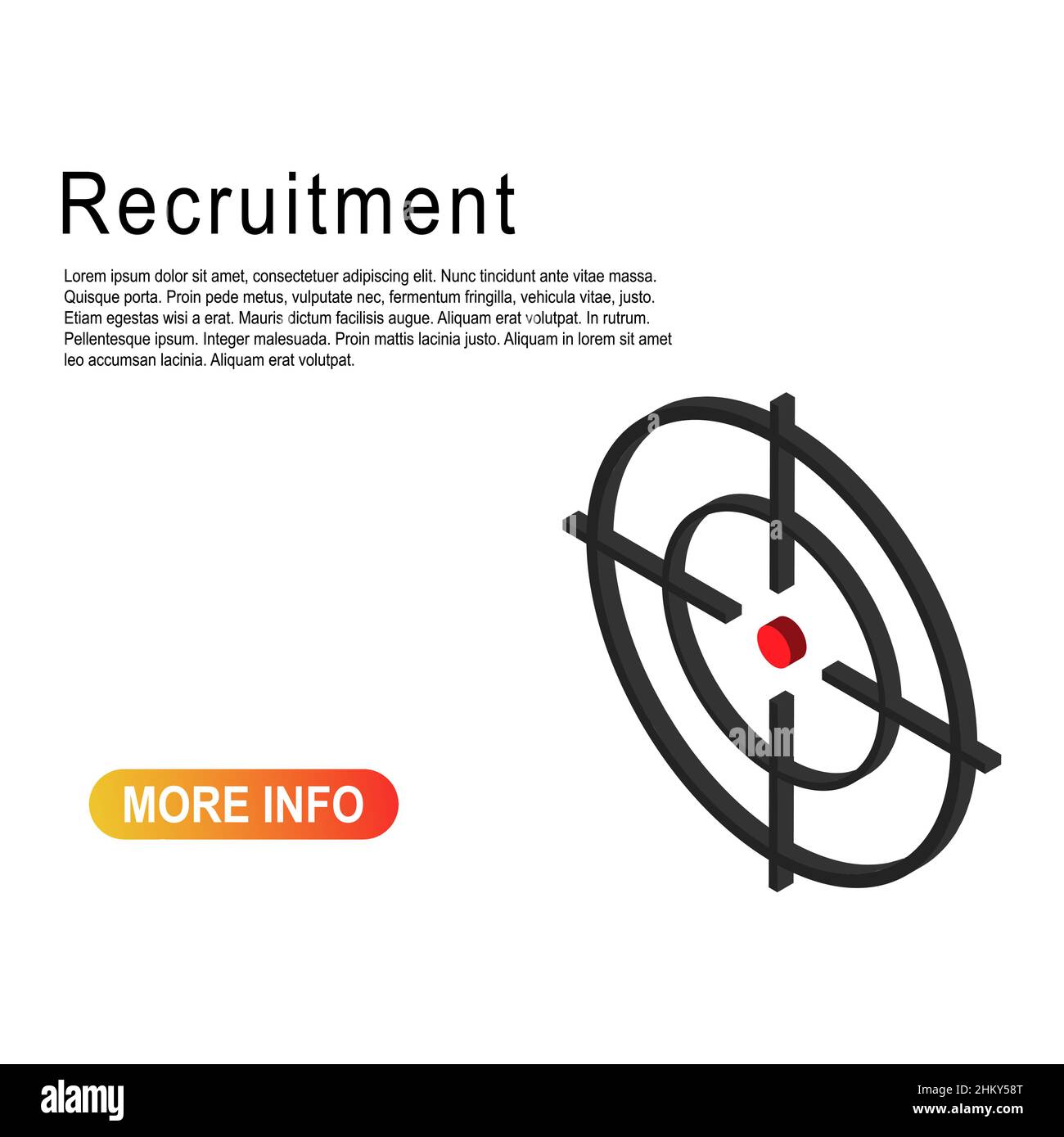 Recruitment template vector icon isometric. Modern target illustration ...