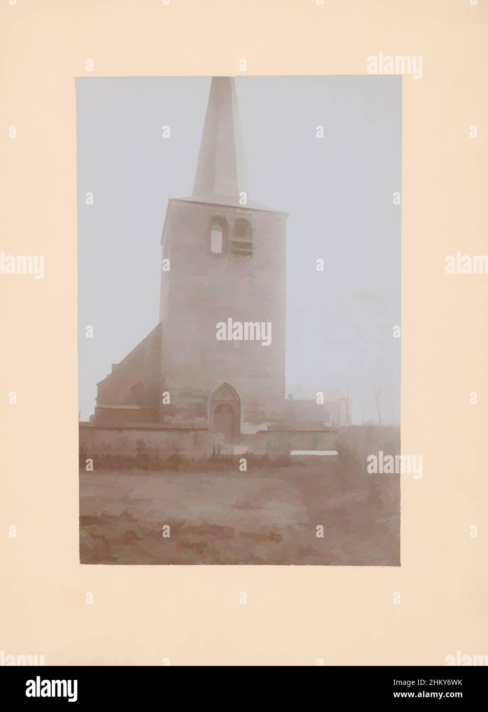 Art inspired by Tower of St Vincent's church in Velp, anoniem (Monumentenzorg) (attributed to), Velp, 1911, photographic support, cardboard, height 218 mm × width 144 mm, Classic works modernized by Artotop with a splash of modernity. Shapes, color and value, eye-catching visual impact on art. Emotions through freedom of artworks in a contemporary way. A timeless message pursuing a wildly creative new direction. Artists turning to the digital medium and creating the Artotop NFT Stock Photo