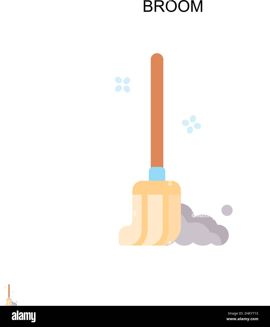 Broom Simple vector icon. Illustration symbol design template for web mobile UI element. Stock Vector
