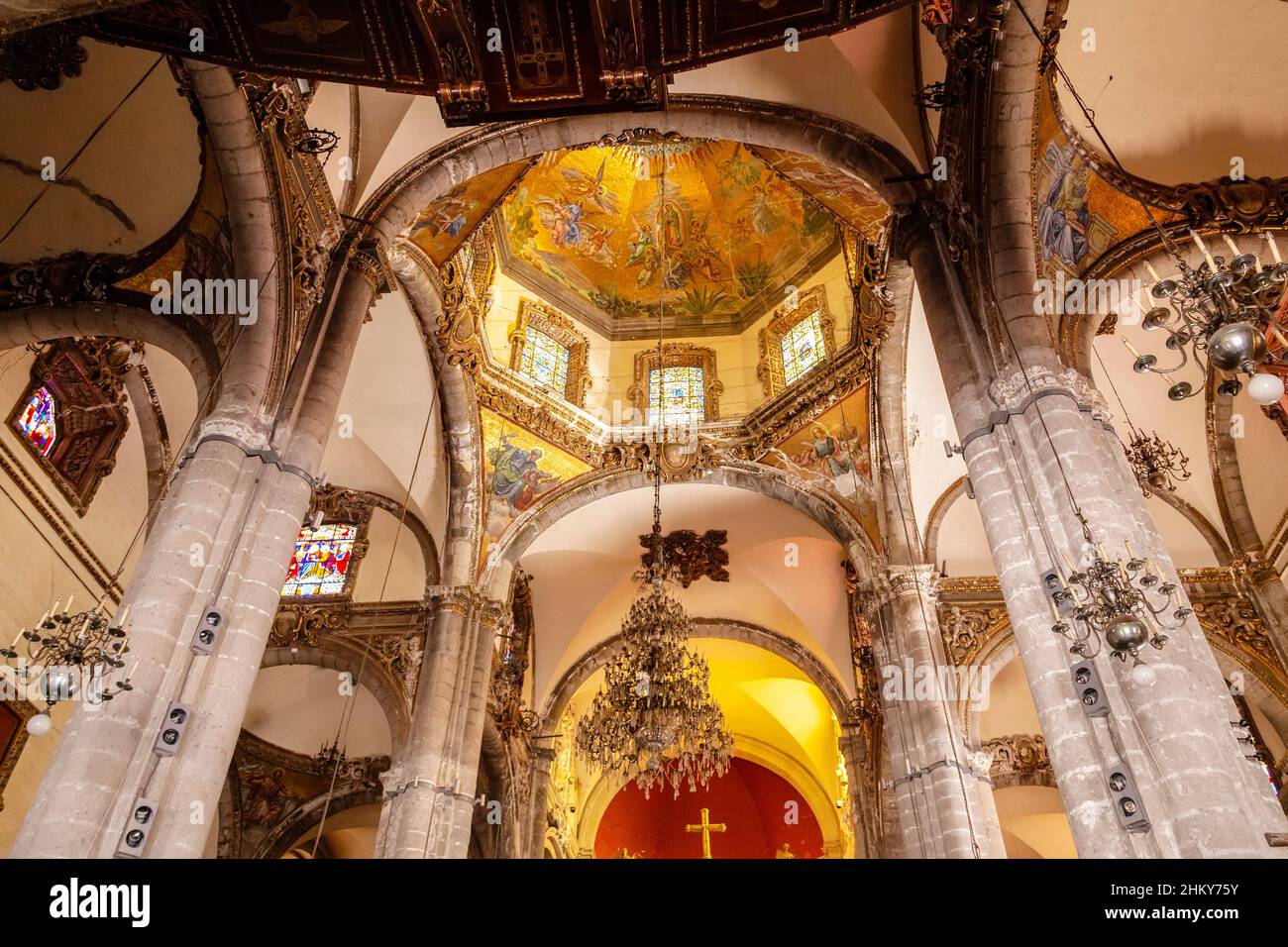 Old Basilica of Our Lady of Guadalupe, Mexico City. North America Stock Photo