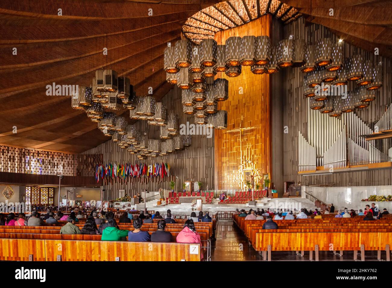 New Basilica of Our Lady of Guadalupe, roman catholic church. Mexico City. North America Stock Photo