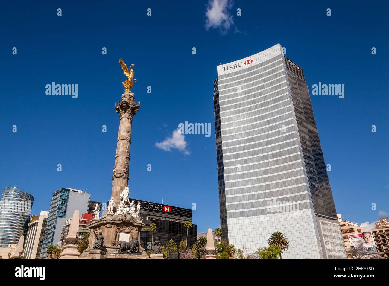 Angel of Independence victory column, Paseo de la Reforma, Mexico City. North America Stock Photo
