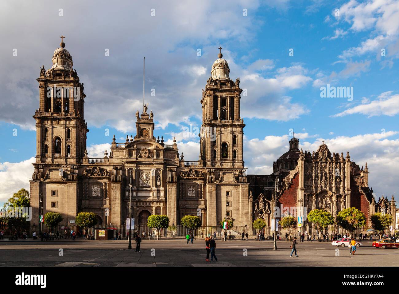 Metropolitan Cathedral (Catedral Metropolitana de la Asuncion de Maria), Plaza de la Constitucion, Zocalo square, Mexico City. North America Stock Photo